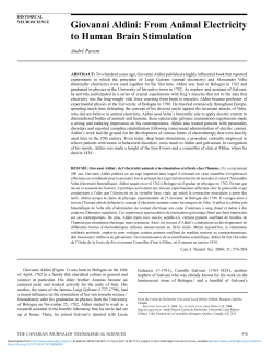 Giovanni Aldini: From Animal Electricity to Human Brain Stimulation