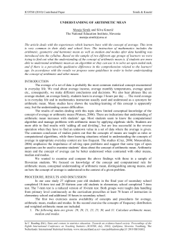 understanding of arithmetic mean - International Conference on