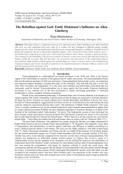 The Rebellion against God: Emily Dickinson`s