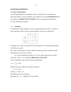 Linear Programming-Ch. 14