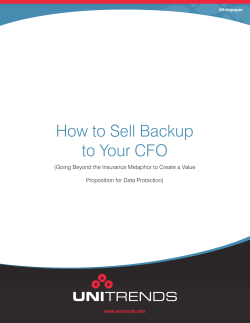 How to Sell Backup to Your CFO