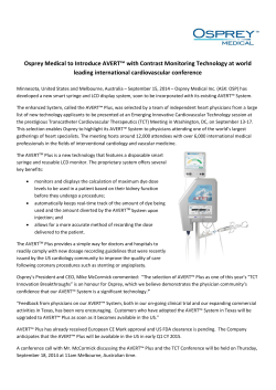 Osprey Medical to Introduce AVERT&trade; with Contrast Monitoring