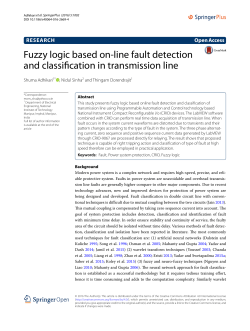 Fuzzy logic based on-line fault detection and classification in