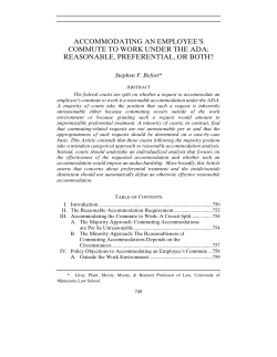 accommodating an employee`s commute to work under the ada