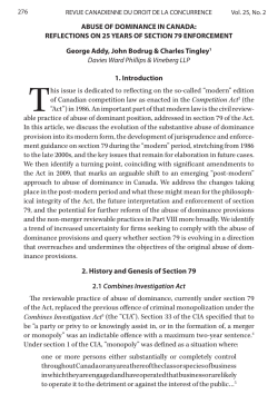 Article Abuse of Dominance Canada