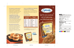 SPLENDA &reg; Brown Sugar Blend Fact SheetDownload this document