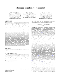 lexicase selection for regression - Faculty
