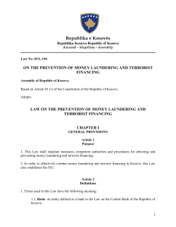 preventing money laundering and terrorist financing.