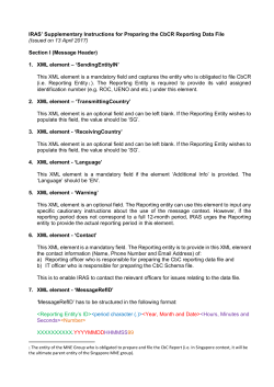 IRAS` Supplementary Instructions for Preparing the CbCR Reporting