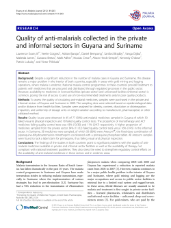 Quality of anti-malarials collected in the private and informal sectors