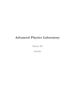 Advanced Physics Laboratory - Tools for Science