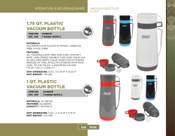 1.75 qt. plastic vacuum bottle 1 qt. plastic vacuum bottle