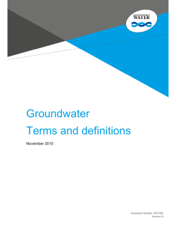 Groundwater Terms and definitions