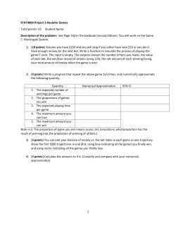 1 STAT4004 Project 3 Roulette Games Total points
