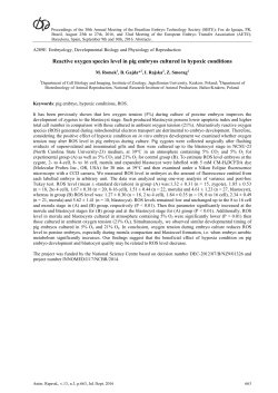 Reactive oxygen species level in pig embryos cultured in hypoxic
