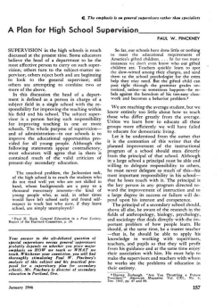 A Plan for High School Supervision.