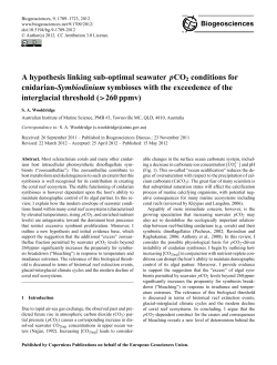 A hypothesis linking sub-optimal seawater pCO2