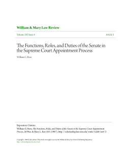 The Functions, Roles, and Duties of the Senate in the Supreme