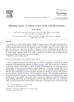 Speaking clearly: A critical review of the self