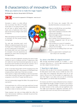 8 characteristics of innovative CIOs