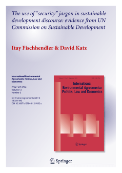 The use of “security” jargon in sustainable development discourse