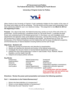 AP Government and Politics The Federal Bureaucracy