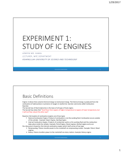 EXPERIMENT 1: STUDY OF IC ENGINES