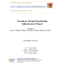 Growth in Giving/Fundraising Effectiveness Project