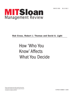 How `Who You Know` Affects What You Decide