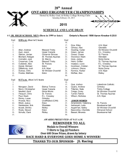 28th Annual ONTARIO ERGOMETER