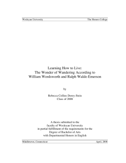 Learning How to Live: The Wonder of Wandering