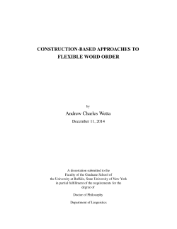 Construction-based Approaches to Flexible Word Order