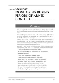 MONITORING DURING PERIODS OF ARMED CONFLICT