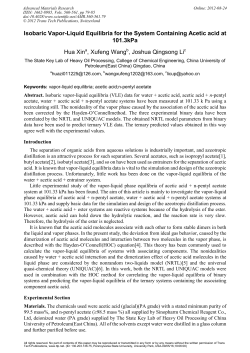 Isobaric Vapor-Liquid Equilibria for the System