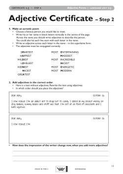 Adjective Certificate – Step 2