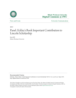 Panel: Eckley&acirc;&bull;Žs Book Important Contribution to Lincoln Scholarship