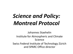 Science and Policy: Montreal Protocol