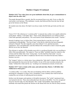 Matthew Chapter 8 Continued