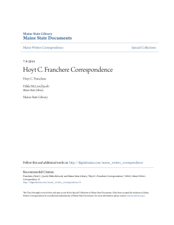 Hoyt C. Franchere Correspondence