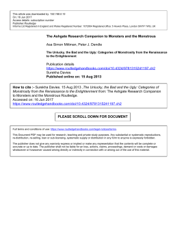 The Ashgate Research Companion to Monsters and the Monstrous