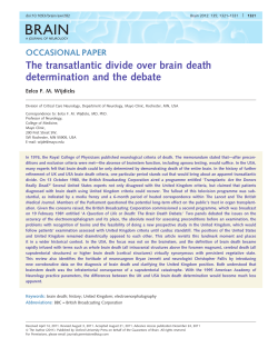 The transatlantic divide over brain death determination and the debate