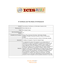 IT Artifacts and The State of IS Research