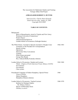 Hunter, Robert E. - Association for Diplomatic Studies and Training