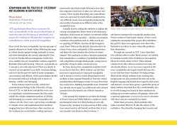 XENOPHOBIA AND THE POLITICS OF CITIZENSHIP AND