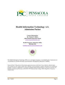 Health Information Technology A.S. Admission Packet
