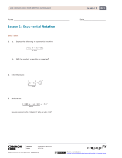 Lesson 1: Exponential Notation