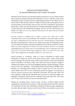 Advisory on Sexual Extortion By Sayesha Bhattacharya and