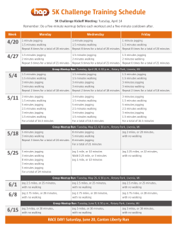 5K Challenge Training Schedule