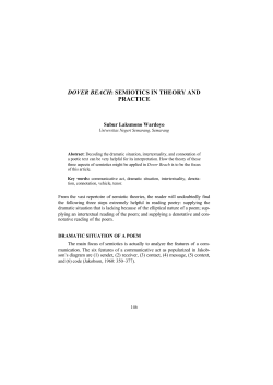 DOVER BEACH: SEMIOTICS IN THEORY AND PRACTICE