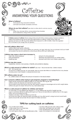 Caffeine - Haliburton, Kawartha, Pine Ridge District Health Unit